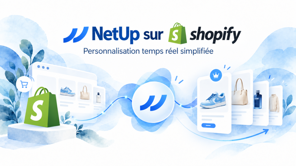 NetUp sur Shopify : connecteur pour la recommandation et le ranking personnalisés en temps réel.