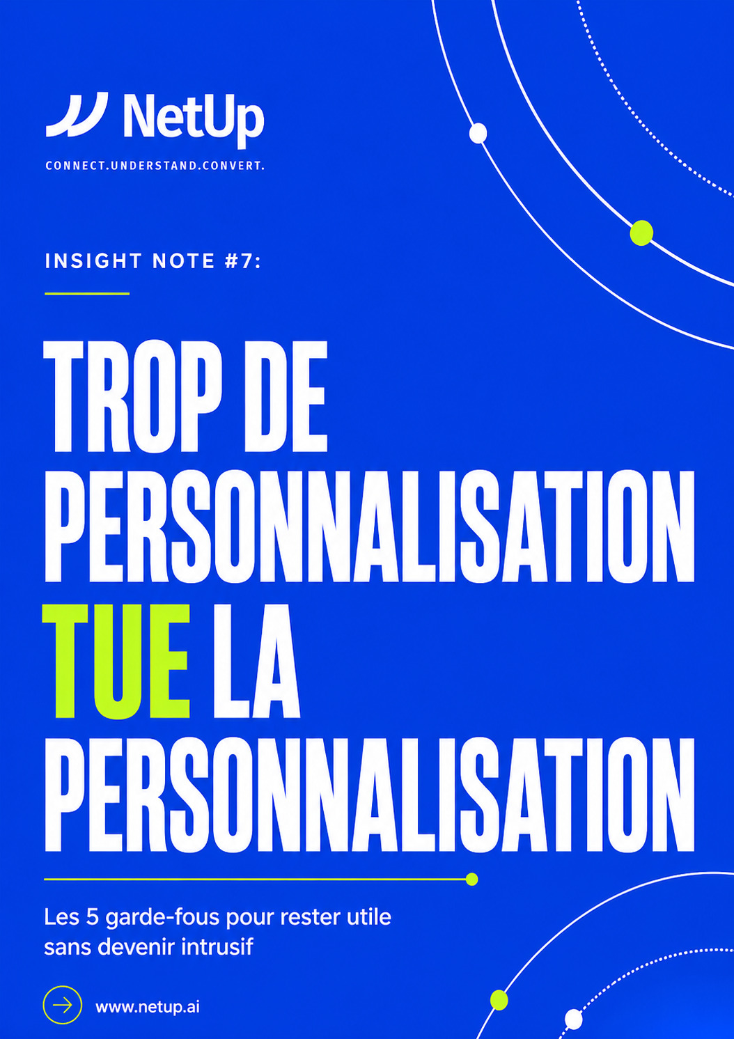 Livre blanc NetUp sur la recommandation produit personnalisée : découvrez les 5 idées reçues les plus fréquentes en e-commerce, illustré par une couverture créative et colorée.